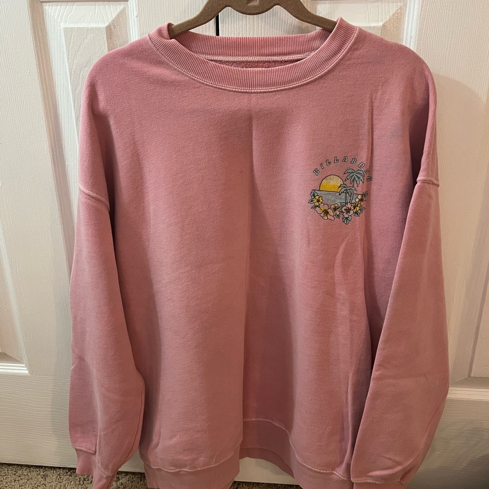 Billabong Pink Sweatshirt with Embroidered Design